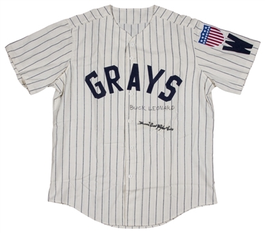 Buck Leonard and James "Cool Papa" Bell Dual Signed Homestead Grays Replica Jersey (PSA/DNA)